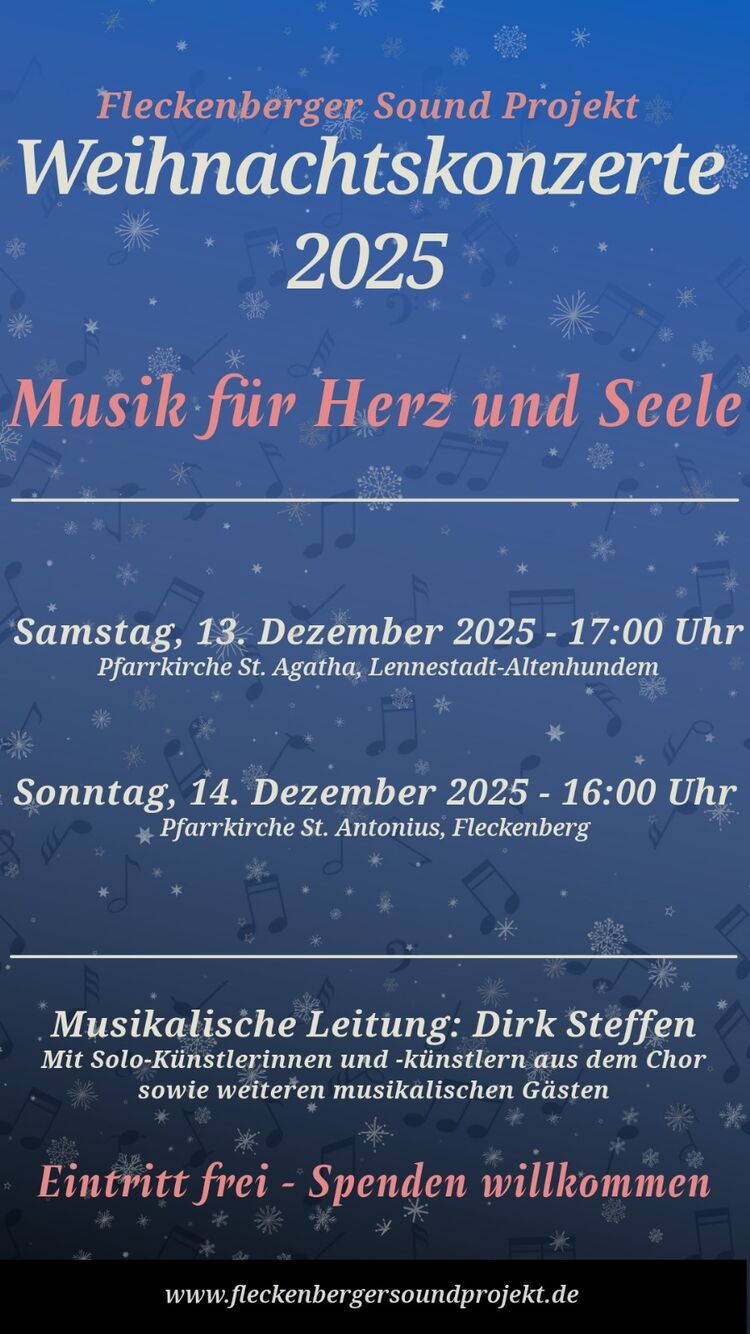 Weihnachtskonzerte Fleckenberger Sound Projekt 2025